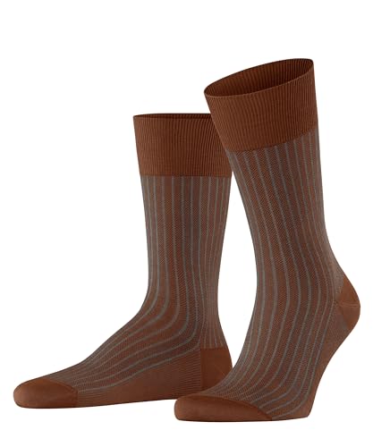 FALKE Herren Socken Oxford Stripe M So Baumwolle gemustert 1 Paar, Braun Terracotta 5035, 39-40 von FALKE