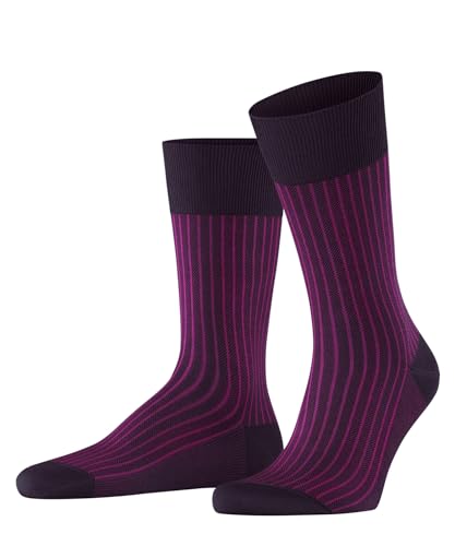 FALKE Herren Socken Oxford Stripe M SO Baumwolle gemustert 1 Paar, Lila (Aubergine 8282), 43-44 von FALKE