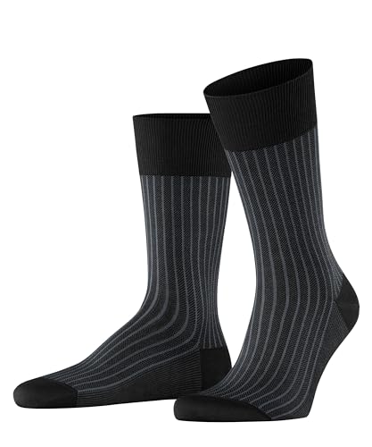 FALKE Herren Socken Oxford Stripe M SO Baumwolle gemustert 1 Paar, Schwarz (Black-Mix 3010), 41-42 von FALKE