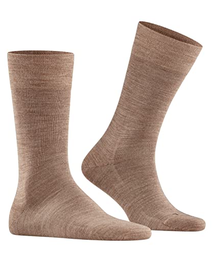 FALKE Herren Socken Sensitive Berlin M SO Wolle Baumwolle mit Komfortbund 1 Paar, Braun (Nutmeg Melange 5410) neu - umweltfreundlich, 43-46 von FALKE