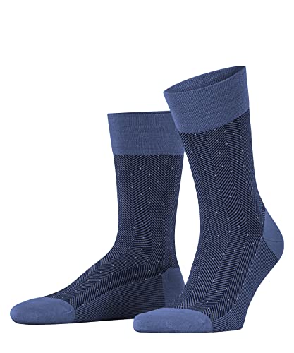 FALKE Herren Socken Sensitive Herringbone M SO Wolle mit Komfortbund 1 Paar, Braun (Dusty Blue 6845), 43-44 von FALKE