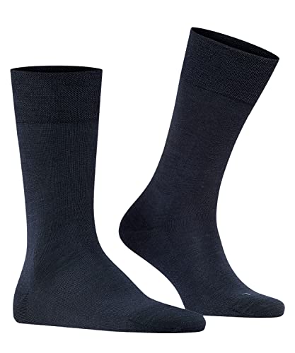 FALKE Herren Socken Sensitive Berlin M SO Wolle Baumwolle mit Komfortbund 1 Paar, Blau (Dark Navy 6375) neu - umweltfreundlich, 47-50 von FALKE