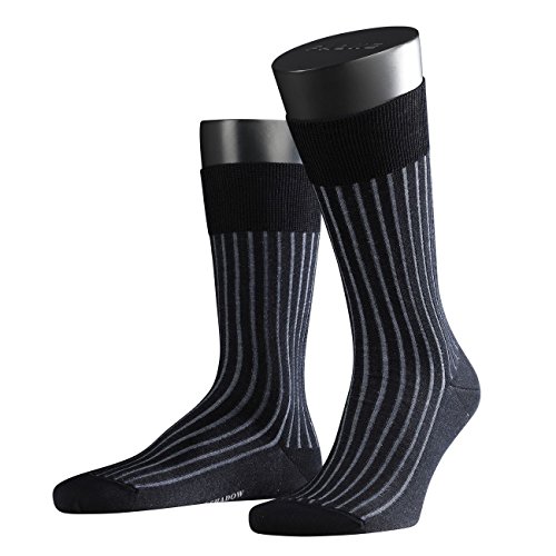 Falke Shadow Herren-Socken, Baumwolle, Grau, Schwarz, mehr Farben, verstärkt, fein, elegant, mit buntem Streifenmuster, 1 Paar, Lupe, 38W x 33 L von FALKE