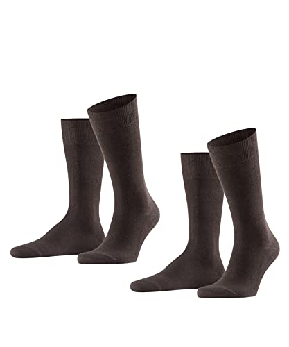 FALKE Herren Socken Swing 2-Pack M SO Baumwolle einfarbig 2 Paar, Braun (Brown 5930), 39-42 von FALKE