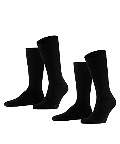 FALKE Herren Socken Swing 2-Pack M SO Baumwolle einfarbig 2 Paar, Schwarz (Black 3000), 43-46 von FALKE