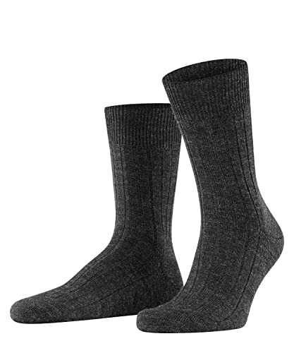 FALKE Herren Socken Teppich Im Schuh M So Wolle einfarbig 1 Paar, Grau Anthracite Melange 3080, 39-40 von FALKE
