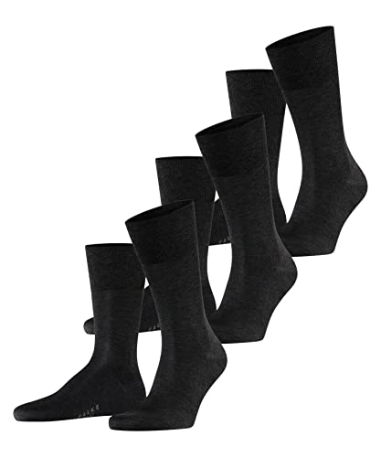 FALKE Herren Socken Tiago Multipack M So nachhaltige Fil D'Ecosse Baumwolle einfarbig 3 Paar, Grau Anthracite Melange 3095, 47-48 von FALKE