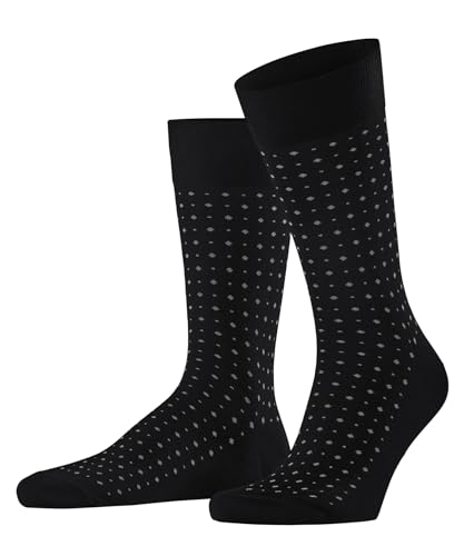FALKE Herren Socken Tiago M SO Fil D'Ecosse Baumwolle einfarbig 1 Paar, Schwarz (Black 3000) - Punkte, 45-46 von FALKE