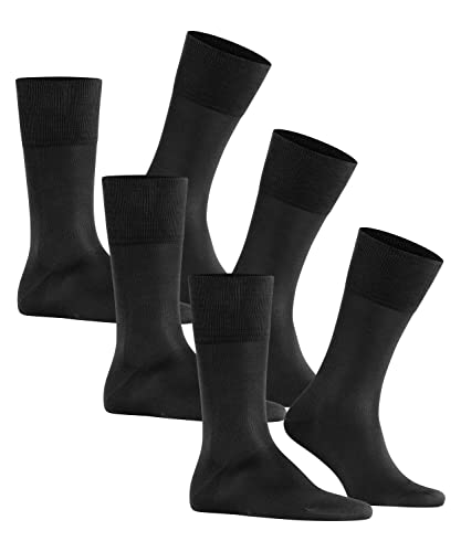 FALKE Herren Socken Tiago 3-Pack M SO Fil D'Ecosse Baumwolle einfarbig 3 Paar, Schwarz (Black 3000), 41-42 von FALKE