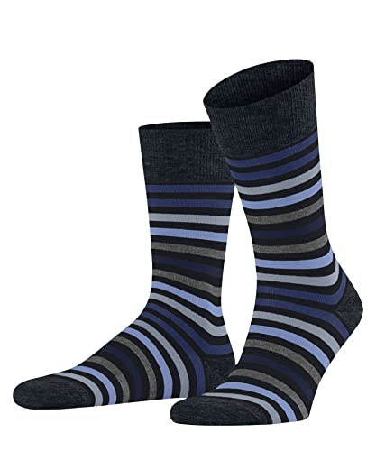 FALKE Herren Socken Tinted Stripe M So Wolle Baumwolle gemustert 1 Paar, Blau Dark Navy 6371, 39-42 von FALKE