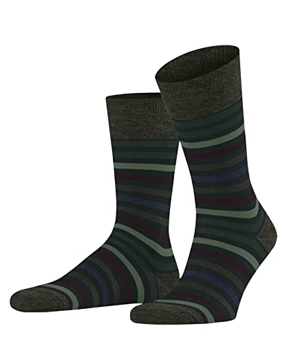 FALKE Herren Socken Tinted Stripe M SO Wolle Baumwolle gemustert 1 Paar, Grün (Wald 7992), 43-46 von FALKE