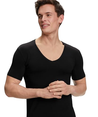 FALKE Herren Unterwäsche Daily Climate Control Outlast® V Neck M S/S TS Baumwolle schnelltrocknend 1 Stück, Schwarz (Black 3000), 3XL von FALKE