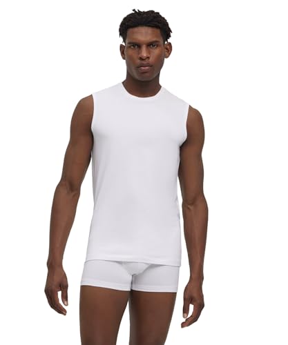 FALKE Herren Unterwäsche Daily Comfort Multipack Muscle Shirt M S/l Sh Baumwolle atmungsaktiv 2 Stück, Weiß White 2000, 3XL von FALKE