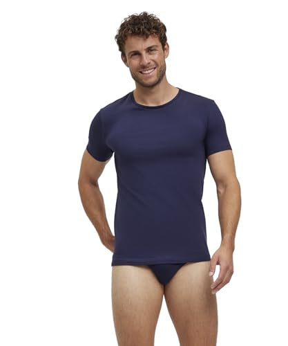 FALKE Herren Unterwäsche Daily Comfort Multipack Round Neck M S/s Ts Baumwolle atmungsaktiv 2 Stück, Grau Midnight 6366, XL von FALKE