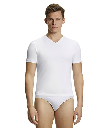 FALKE Herren Unterwäsche Daily Comfort Multipack V Neck M S/s Ts Baumwolle atmungsaktiv 2 Stück, Weiß White 2000, S von FALKE