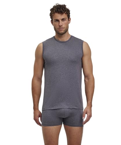 FALKE Herren Unterwäsche Daily Comfort Multipack Muscle Shirt M S/l Sh Baumwolle atmungsaktiv 2 Stück, Grau Dark Grey Heather 3278, XXL von FALKE