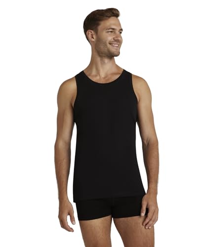 FALKE Herren Unterwäsche Daily Natural Singlet M S/l Sh Baumwolle atmungsaktiv 1 Stück, Schwarz Black 3000, L von FALKE