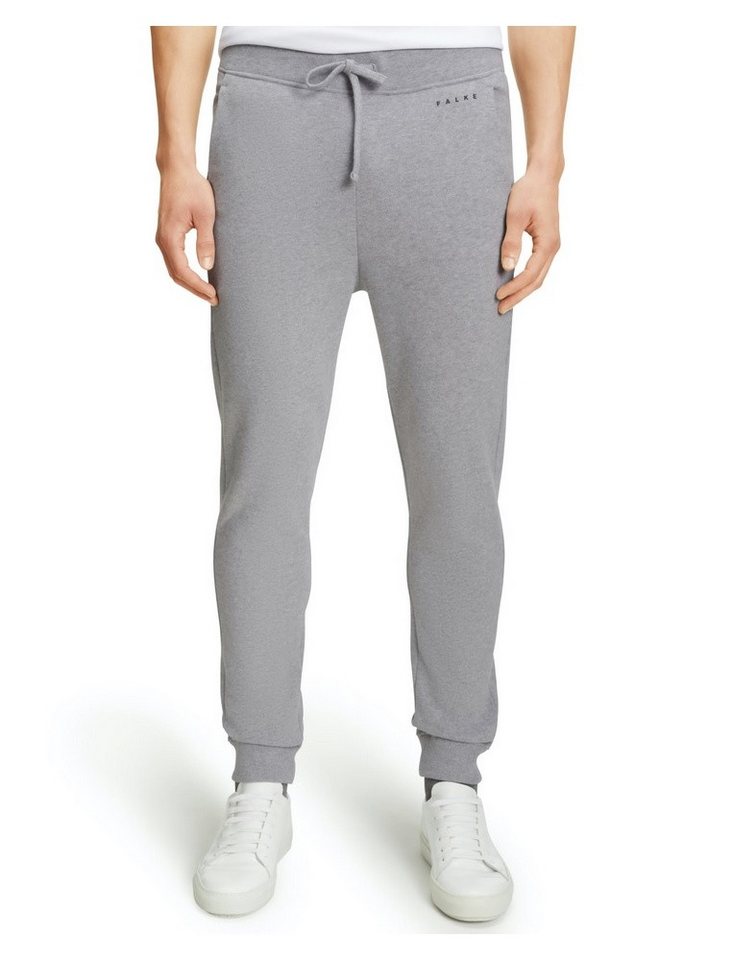 FALKE Jogginghose Classic (Baumwolle, moderner Look,komfortabel) lang grau Herren von FALKE