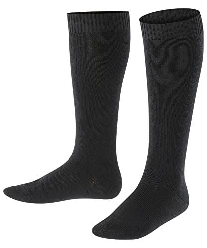 FALKE Unisex Kinder Kniestrümpfe Comfort Wool K KH Wolle lang einfarbig 1 Paar, Schwarz (Black 3000), 19-22 von FALKE