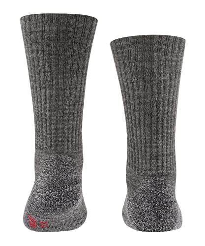 FALKE Unisex Kinder Socken Active Warm K SO Wolle dick atmungsaktiv 1 Paar, Grau (Asphalt Melange 3180), 35-38 von FALKE