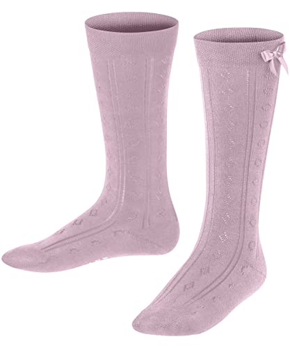 FALKE Unisex Kinder Kniestrümpfe Ajour K KH Baumwolle lang gemustert 1 Paar, Rosa (Thulit 8663), 23-26 von FALKE