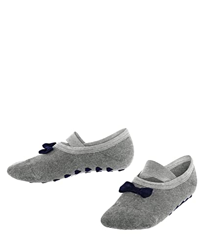 FALKE Unisex Kinder Hausschuh-Socken Ballerina K HP Baumwolle rutschhemmende Noppen 1 Paar, Grau (Light Grey 3400), 35-38 von FALKE