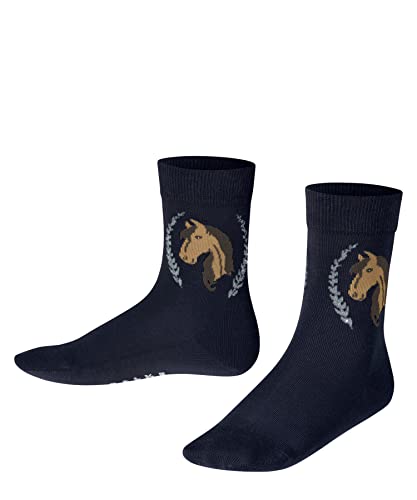 FALKE Unisex Kinder Socken Horse K SO Baumwolle gemustert 1 Paar, Blau (Marine 6120) neu - umweltfreundlich, 31-34 von FALKE