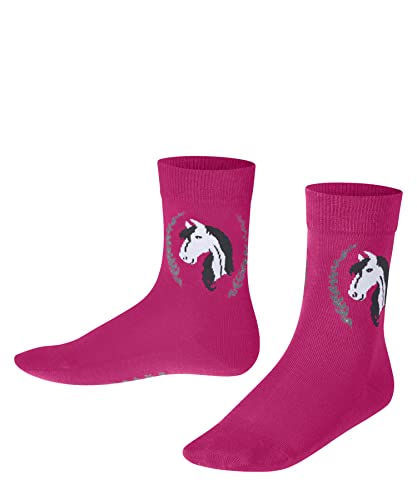 FALKE Unisex Kinder Socken Horse K SO Baumwolle gemustert 1 Paar, Rosa (Gloss 8550) neu - umweltfreundlich, 35-38 von FALKE