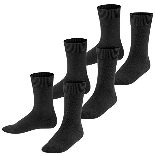 FALKE Kinder Socken Comfort Wool 3er Pack, Größe:35-38;Farbe:black von FALKE