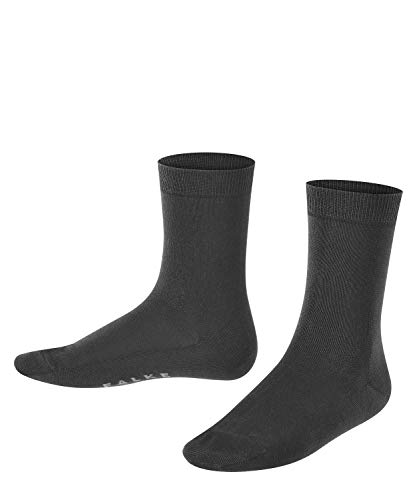 FALKE Unisex Kinder Socken Cotton Finesse K SO Baumwolle einfarbig 1 Paar, Schwarz (Black 3000), 31-34 von FALKE