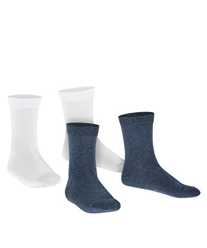 FALKE Unisex Kinder Socken Happy 2-Pack K SO Baumwolle einfarbig 2 Paar, Mehrfarbig (Sortiment 0040), 31-34 von FALKE