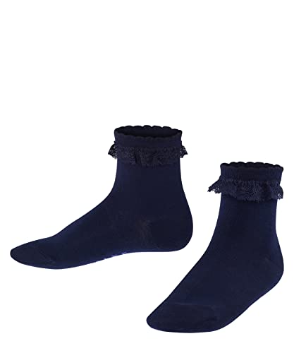 FALKE Unisex Kinder Socken Romantic Lace K So Baumwolle einfarbig 1 Paar, Blau Marine 6120, 19-22 von FALKE