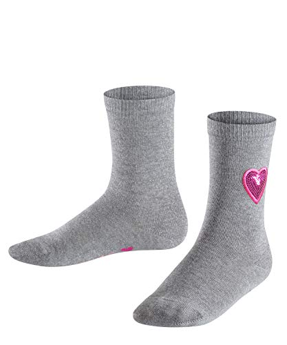 FALKE Kinder Socken Sequins, Baumwollmischung, 1 Paar, Grau (Light Grey 3400), Größe: 35-38 von FALKE