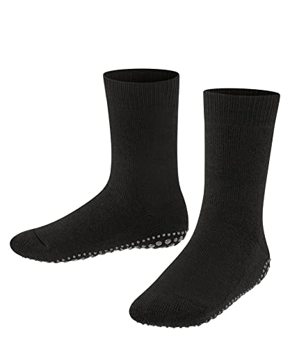FALKE Unisex Kinder Hausschuh-Socken Catspads K HP Baumwolle Wolle rutschhemmende Noppen 1 Paar, Schwarz (Black 3000), 31-34 von FALKE