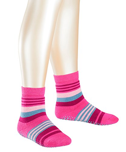 FALKE Kinder Stoppersocken Irregular Stripe Catspads, 90% Baumwolle, 1 Paar, Rosa (Gloss 8550), Größe: 19-22 von FALKE