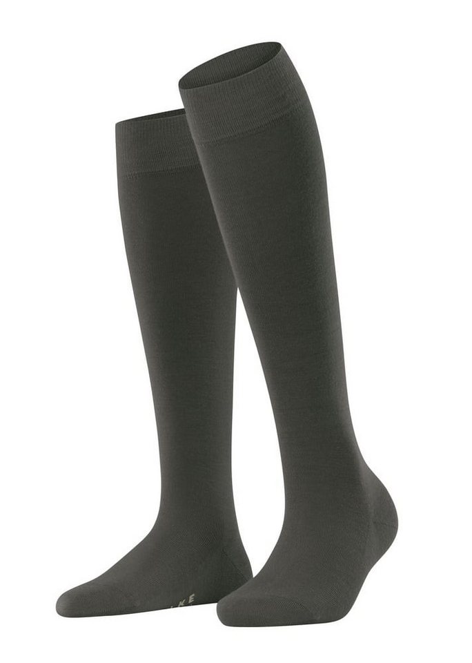 FALKE Kniestrümpfe Softmerino (temperaturausgleichende Merinowolle) graubraun Damen von FALKE