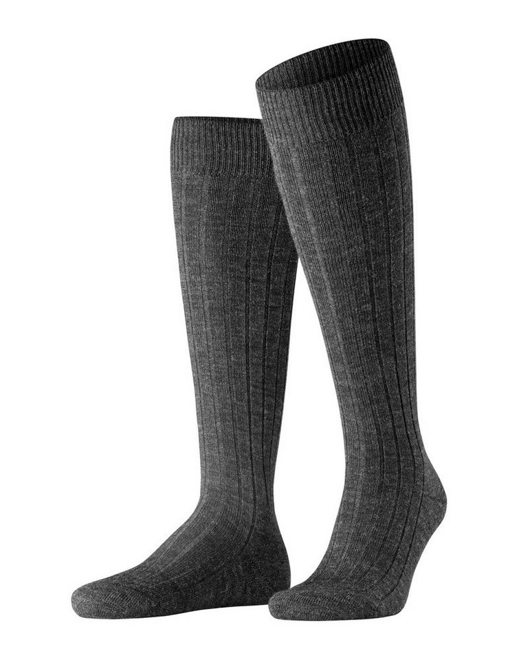FALKE Kniestrümpfe Teppich im Schuh (klimaregulierende Merinowolle) anthrazitgrau Herren von FALKE