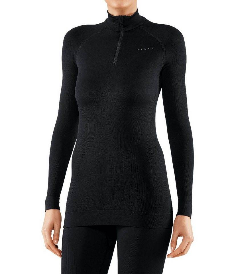 FALKE Langarmshirt Funktionsunterwäsche Maximum Warm Half-Zip - schwarz Damen von FALKE