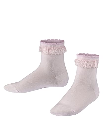 FALKE Unisex Kinder Socken Romantic Lace K SO Baumwolle einfarbig 1 Paar, Rosa (Powder Rose 8902), 31-34 von FALKE