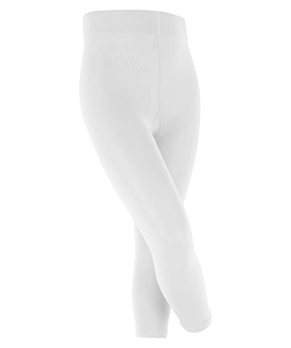 FALKE Unisex Kinder Leggings Cotton Touch K LE blickdicht einfarbig 1 Stück, Weiß (White 2000), 110-116 von FALKE