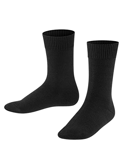 FALKE Unisex Kinder Socken Comfort Wool K SO Wolle einfarbig 1 Paar, Schwarz (Black 3000), 35-38 von FALKE