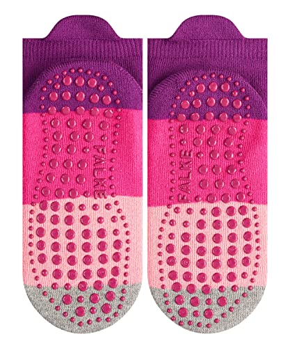 FALKE Unisex Kinder Hausschuh-Socken Colour Block K HP Baumwolle rutschhemmende Noppen 1 Paar, Rosa (Crocus 6962), 31-34 von FALKE
