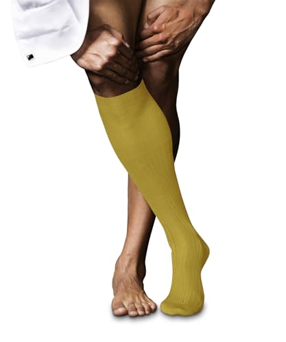 FALKE Herren Kniestrümpfe No. 10 M Kh Baumwolle lang einfarbig 1 Paar, Gelb Nugget 1222, 43-44 von FALKE