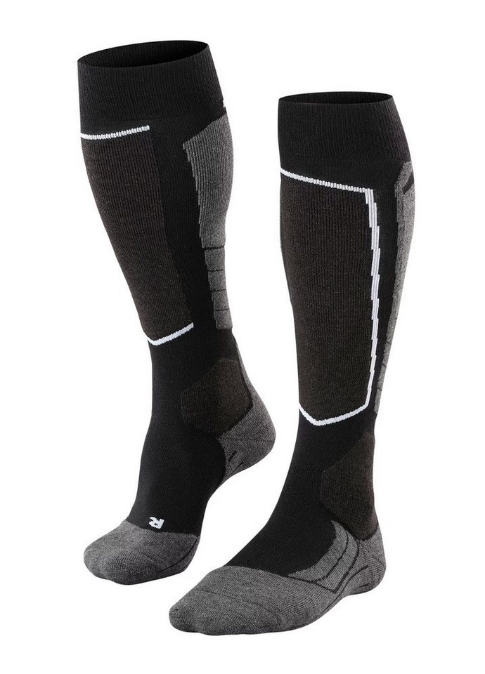 FALKE Skisocken SK2 Intermediate Wool (mittelstarke Polsterung) schwarz/grau Herren von FALKE