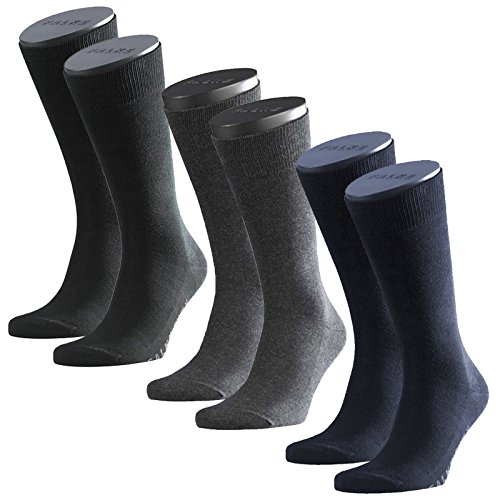 FALKE Socken Set, 3 Paar Herren Strümpfe, Family Allround, Einfarbig (Mix (Anthrazit/Navy/Schwarz), 43-46 (8.5-11 UK)) von FALKE