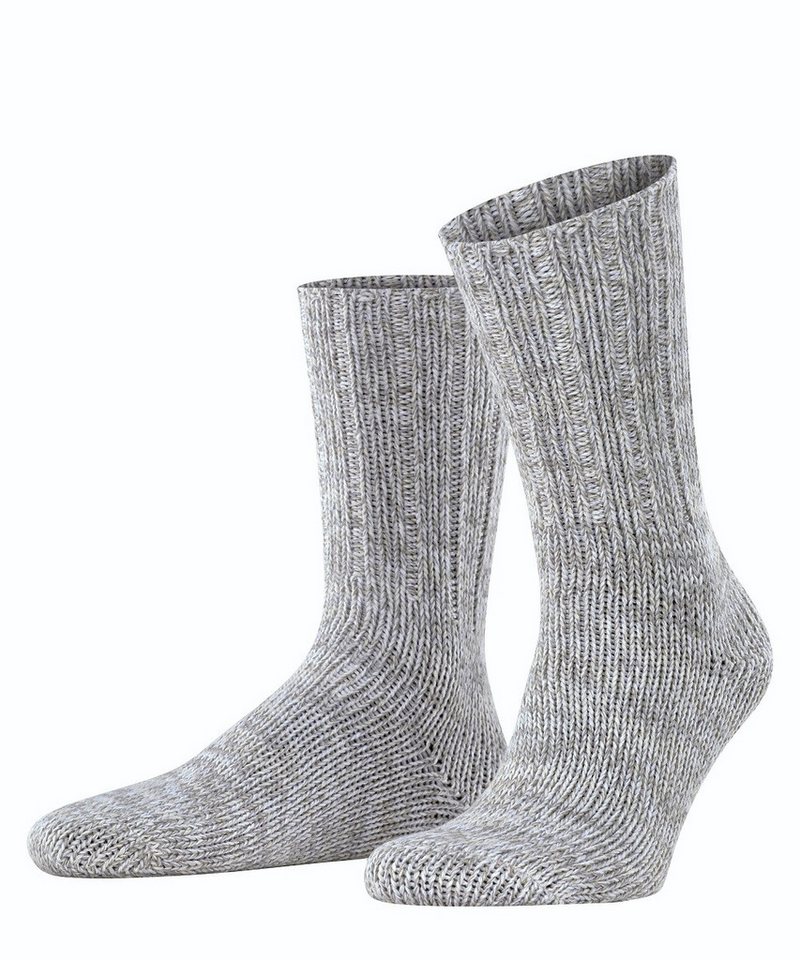 FALKE Socken Tagessocke Brooklyn Crew (Bootsock, Grobstrick-Optik) hellgrau Herren von FALKE