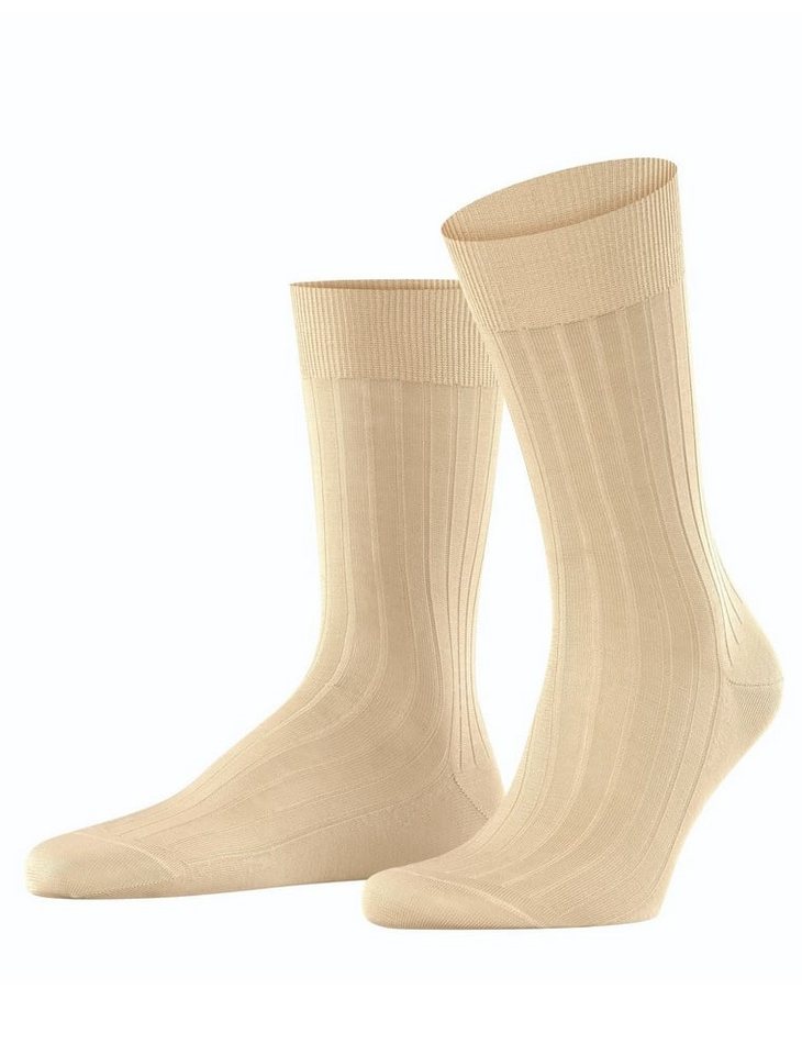 FALKE Socken Tagessocke Crew Firenze (feines Maschenbild, Baumwolle) sandbraun von FALKE