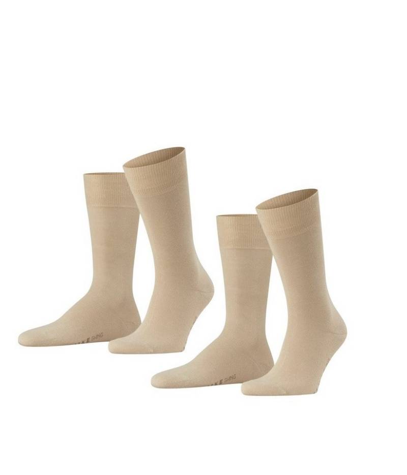 FALKE Socken Tagessocke Crew Swing sandbraun Herren - 2 Paar von FALKE