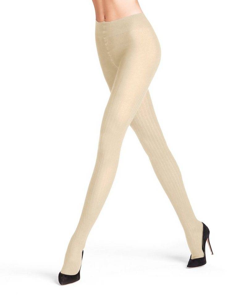FALKE Strickstrumpfhose Cross Knit (1 St) klassische Rippstruktur mit modernem Strickmuster von FALKE