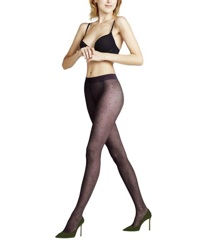 FALKE Strumpfhose Dot 15 Denier Damen schwarz blau viele weitere Farben verstärkte Feinstrumpfhose mit Muster transparent reißfest matt und dünn mit Punkte 1 Stück von FALKE